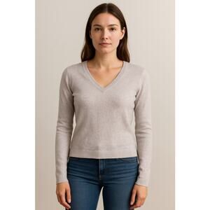 Minimalist 100% Cashmere V-Neck Sweater Theory Lilac S